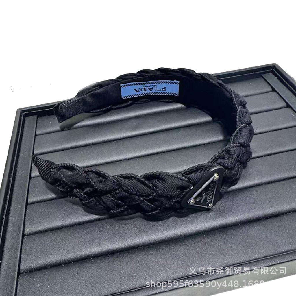 Cinta Trenzada Mujer Vintage Triángulo Borde Ancho | Accesorio Pelo