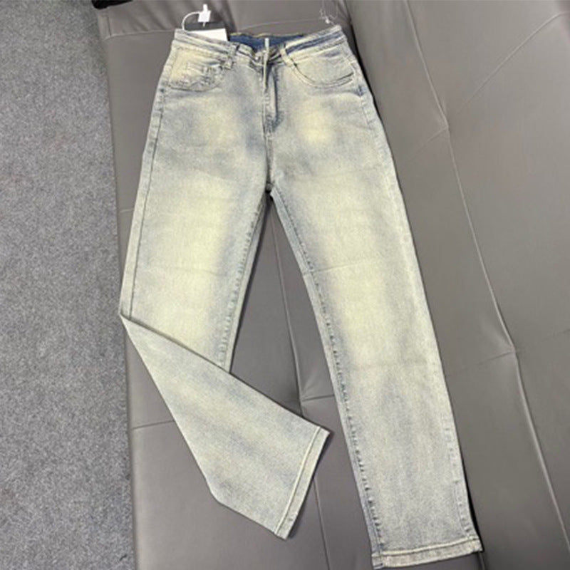 Men's Embroidered Slim Stretch Jeans | Luxury Brand A