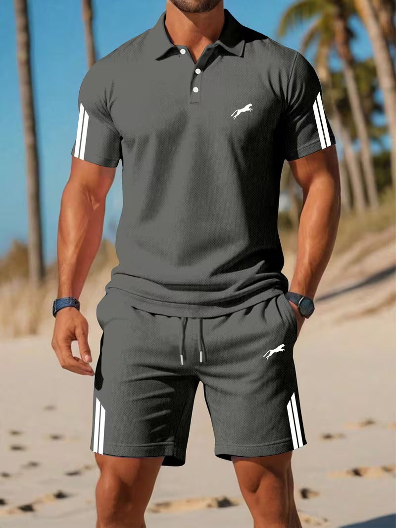 Completo 3D manica corta + pantaloncini | Asciugatura rapida uomo Mix