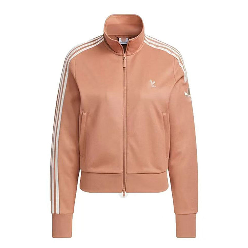 Veste courte à trois bandes pour femme AD | Capuche et fermeture éclair