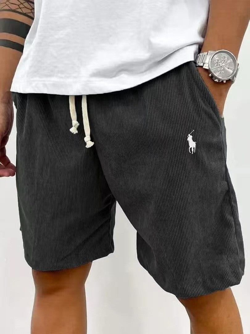 Pantalones Cortos Hombre | Deportivos Pana Bordado Pony Casual 2026