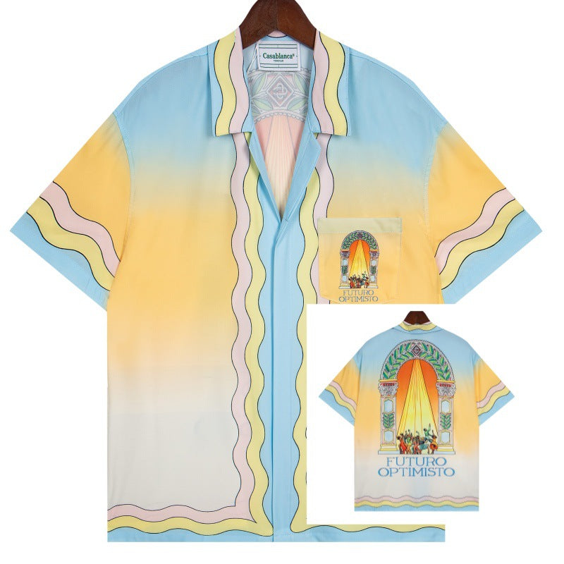 Set de camiseta de manga corta con letras de un partido de fútbol CASA de primavera/verano, jersey holgado y de moda para hombres
