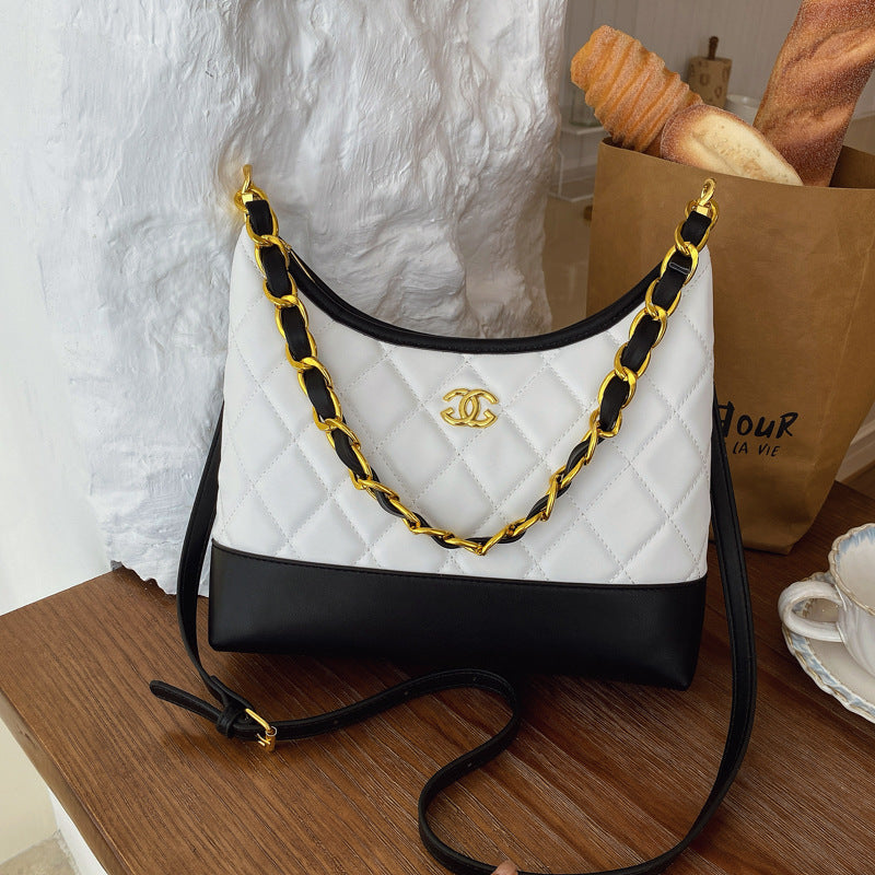 Bolso ligero de lujo estilo Chanel para mujer, nuevo bolso de 2025 con cadena de bordado con diamantes y un solo hombro para salidas y bandolera