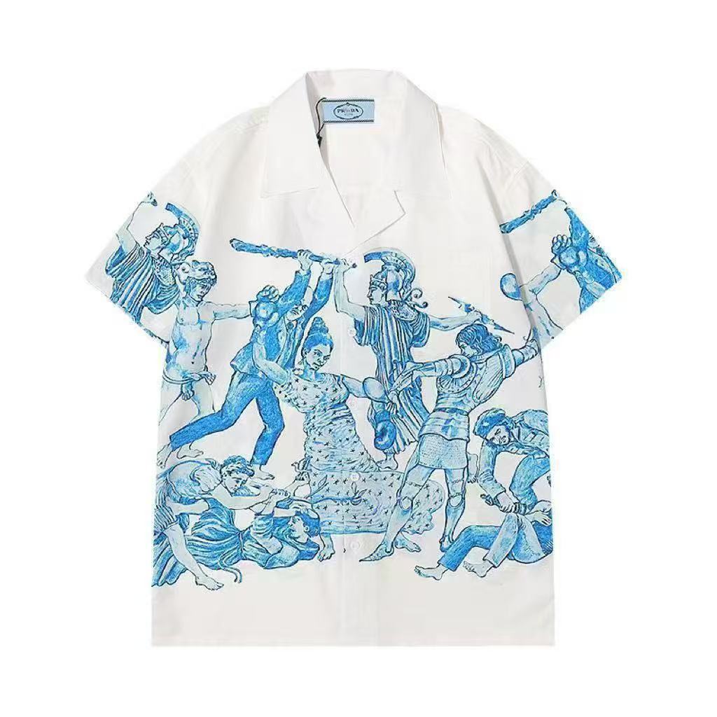 Chemise homme imprimée P | Col et boutons