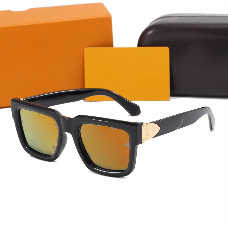 Montura cuadrada grande para hombres y mujeres, gafas de sol para exportación de Amazon, gafas de estilo coreano, gafas de sol con protección UV con letras INS L2060