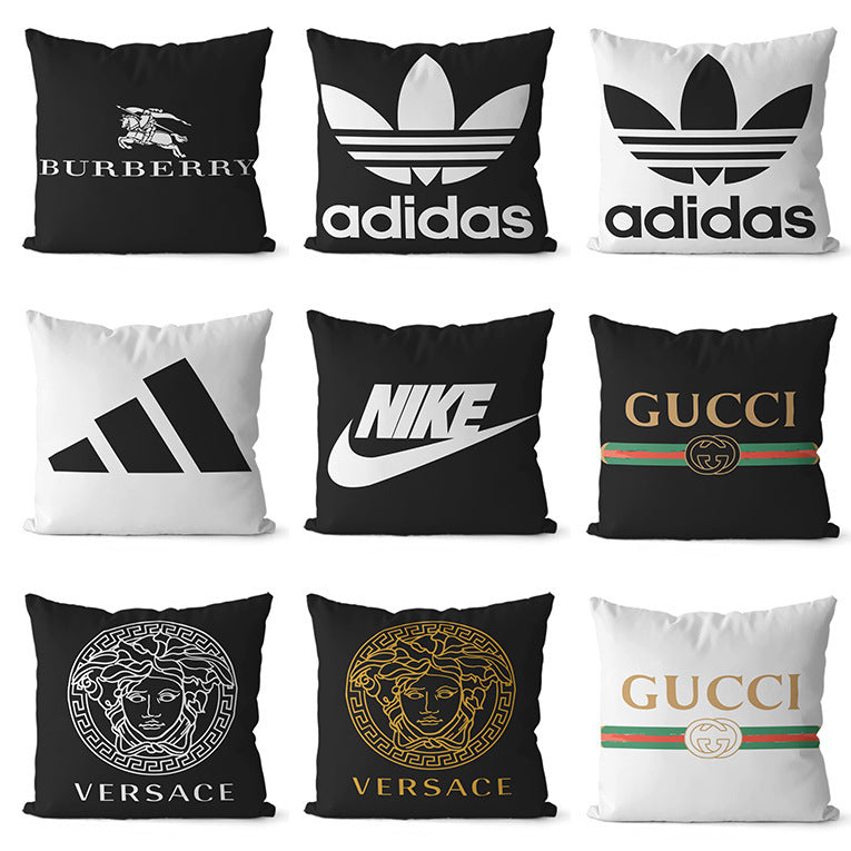 Funda Cojín Letras Marcas Deportivas | Decoración Sofá Salón
