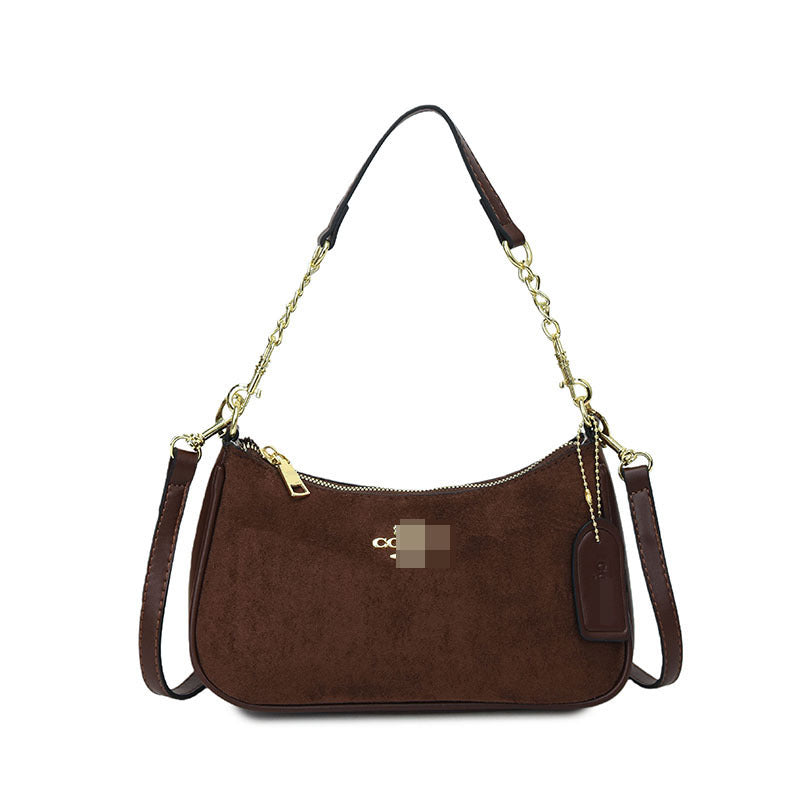Bolso para la axila de mujer, bolso con cadena estampado en las axilas, elegante bolso ligero de lujo en forma de media luna, bolso bandolera con estampado de leopardo, bolso de alta gama en forma de media luna