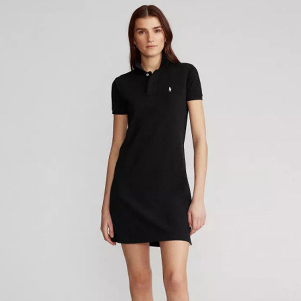 Vestido exclusivo de verano de caballo RL con cuello POLO de mujer con cuello POLO de algodón puro, vestido casual de golf deportivo femenino