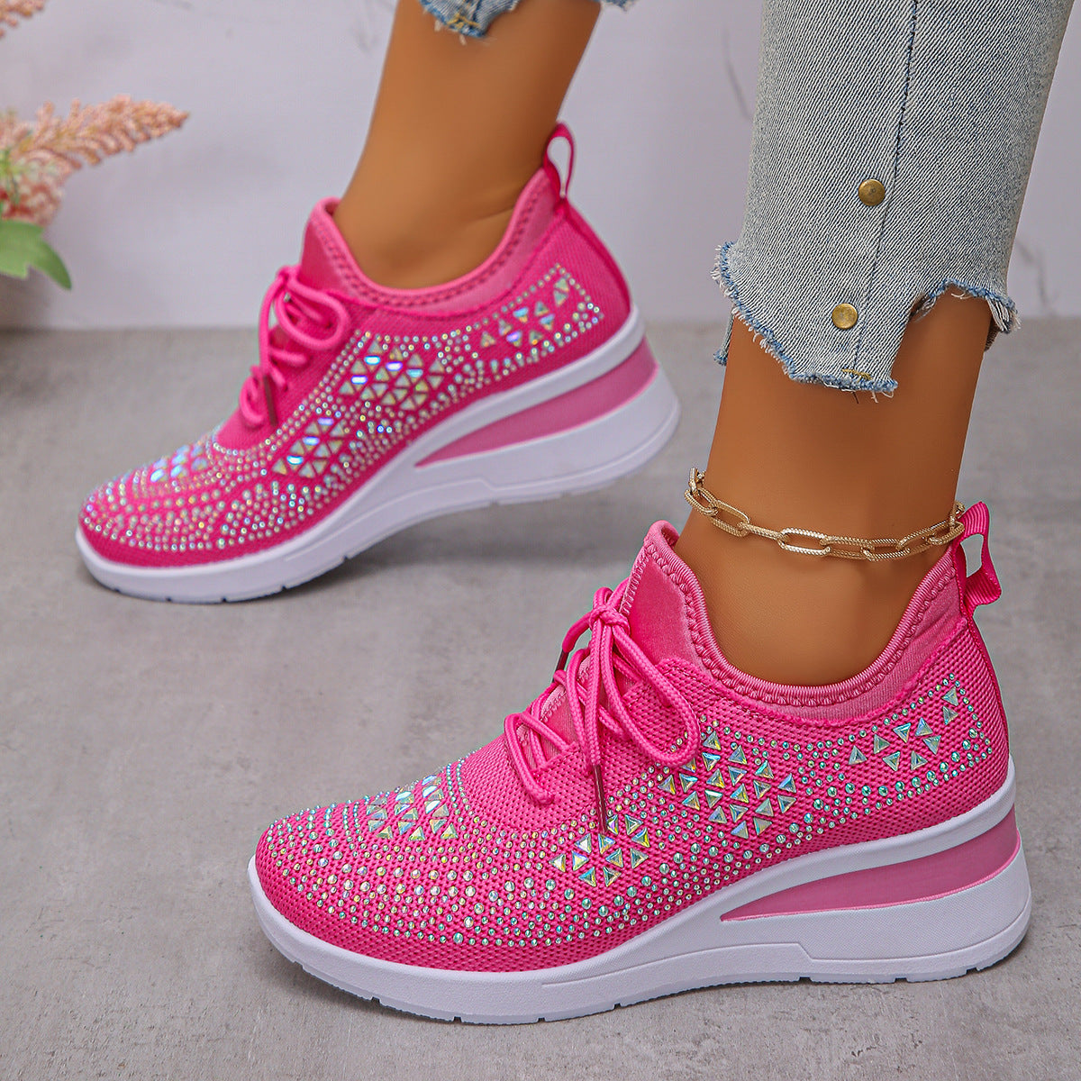 Zapatillas nuevas transfronterizas, zapatillas de mujer, zapatillas casuales transpirables primavera 2026, zapatillas de malla deportivas de malla para realzar