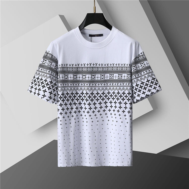 Camiseta de repuesto de algodón de lujo de alta gama transfronteriza, de manga corta de cuello redondo, moda veraniega, dropshipping casual versátil 1