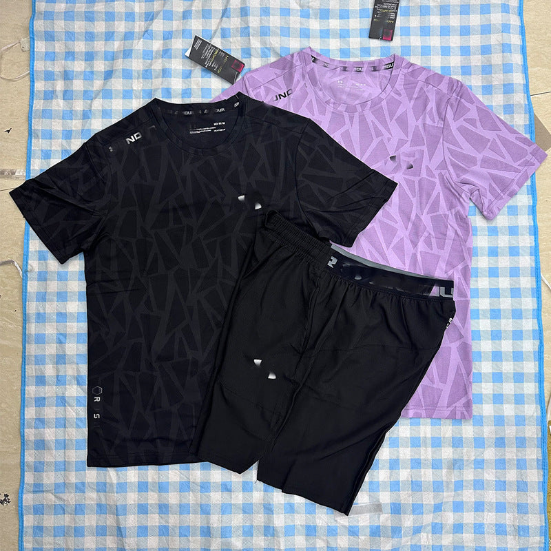 Men's Casual Short Sleeve Set Under | Breathable Sports T-shirt