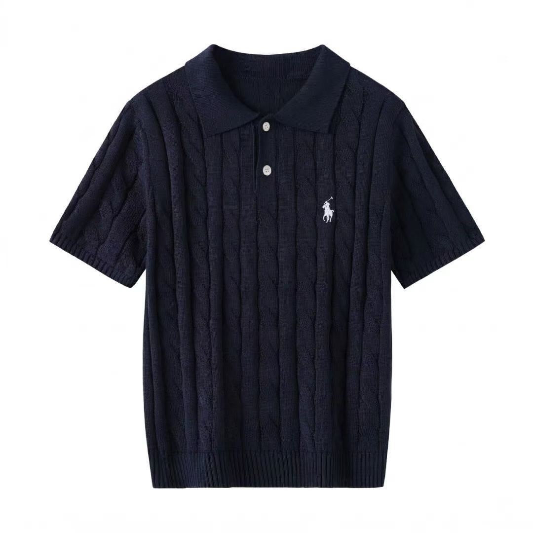 L Polo de manga corta bordado de punto trenzado y en todo rugoso para hombres y mujeres, verano, talla 48, 100, 90 piezas, 05-05-2026