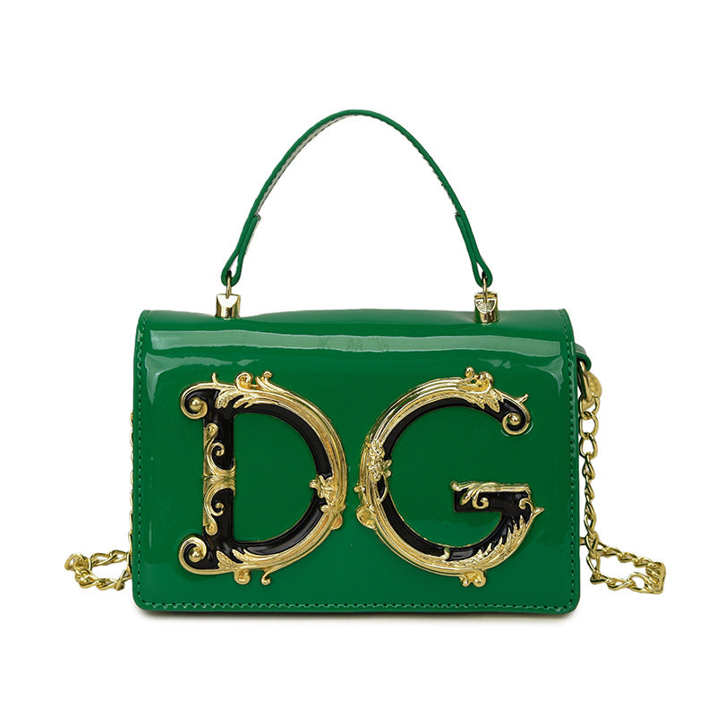 Borsa donna in vernice | Tracolla a catena sera moda versatile | Senza scatola