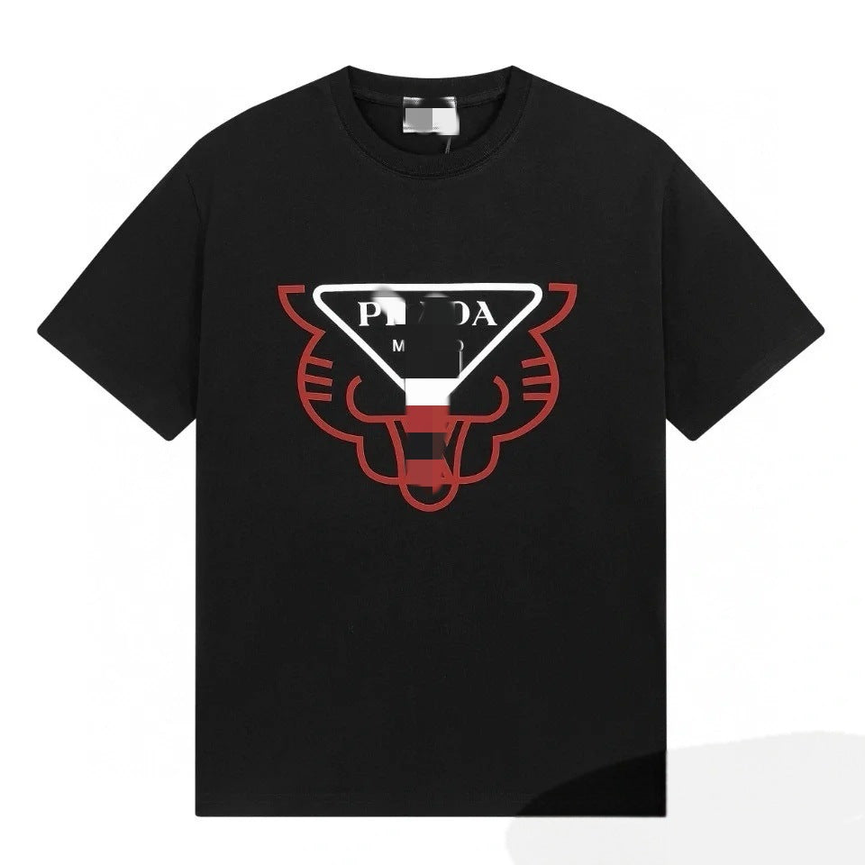 Camiseta unisex de manga corta de 260g de algodón puro de 260g con etiqueta triangular y camiseta de 260g disponible para dropshipping