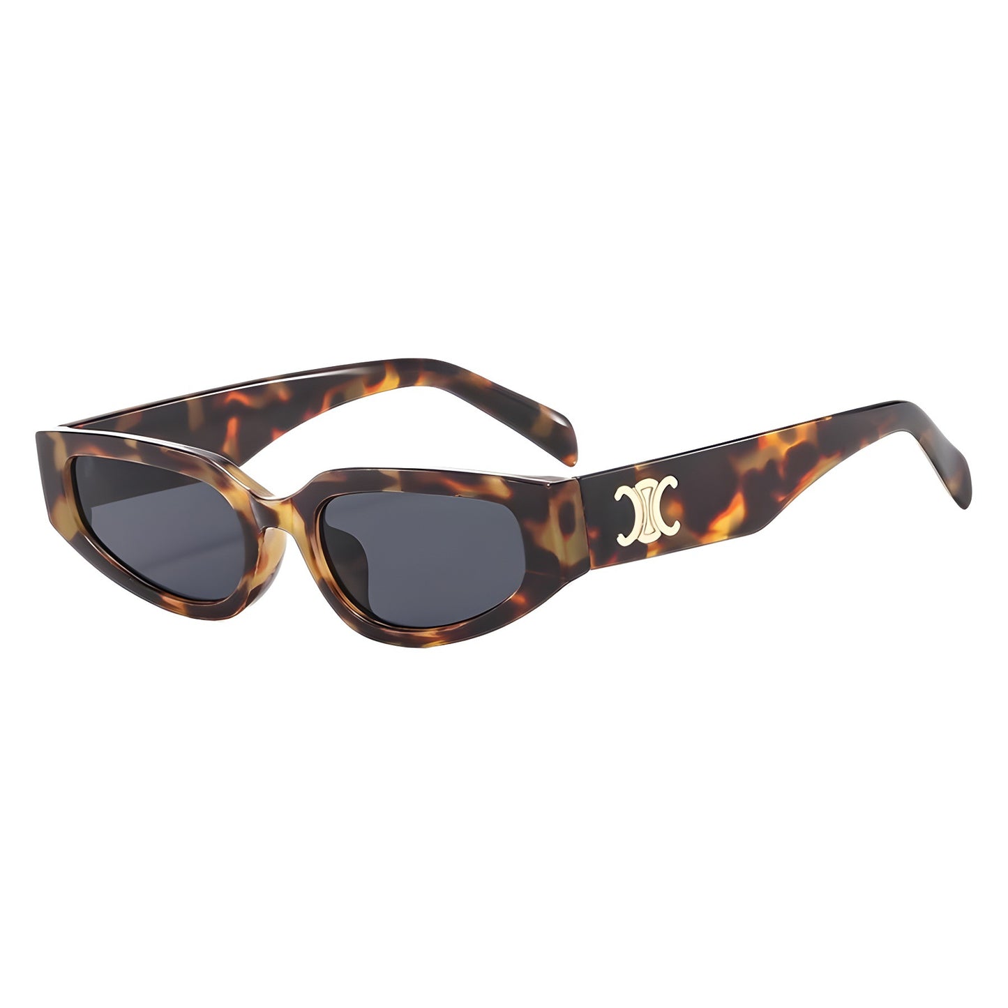 2025 Nueva gafas de sol de montura pequeña de alta gama de INS Fashion para mujer, gafas de sol de moda de ojo de gato para hombres, ventas directas transfronterizas desde Europa y América