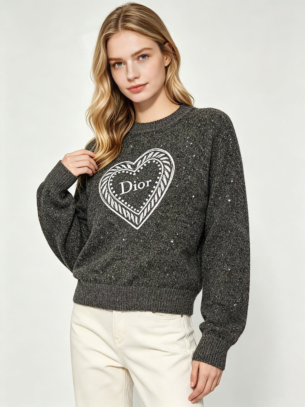 Jacquard Sequin Sweater D | Autumn Winter