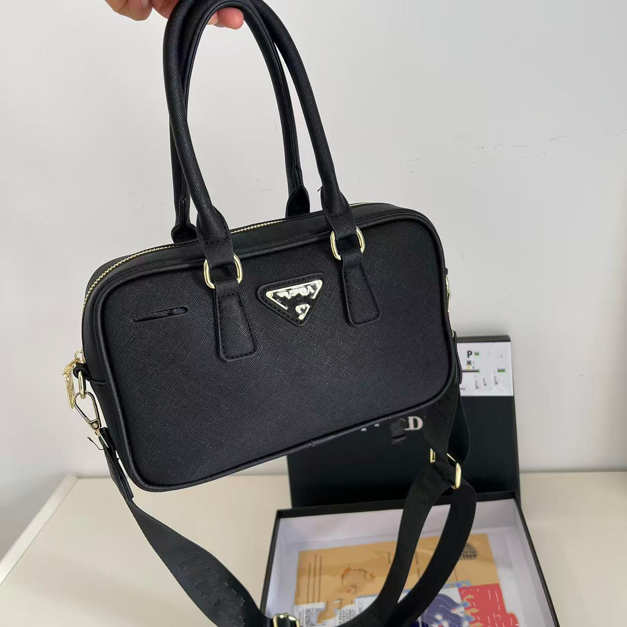 Nuevo bolso de vaca clásico anti-grano de moda de la marca P transfronterizo, bolso multifuncional de gran capacidad, bolso de un solo hombro