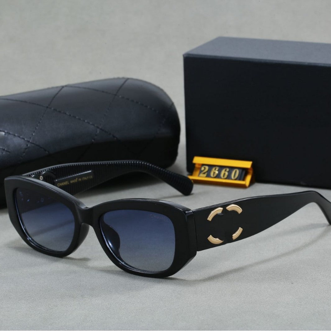 Gafas de sol doble C con el logo Xiaoxiang para mujeres, superventas de celebridades de internet Xiaohongshu, gafas de sol para hombre, transmisión en directo de ventas calientes 2660