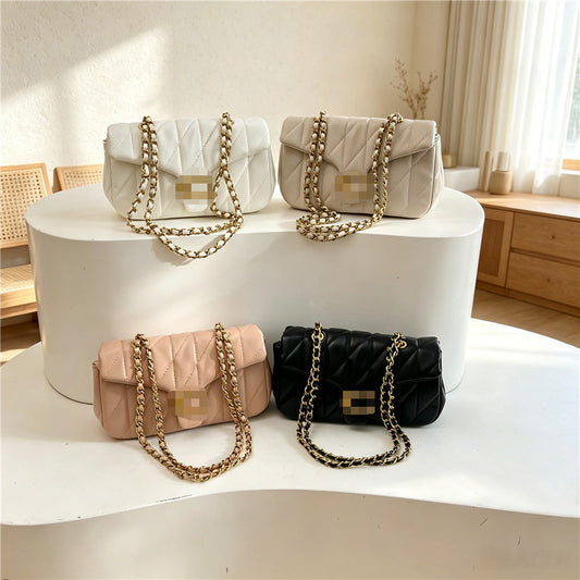 Small Square Quilted Women's Bag | Simple Fashion Shoulder Bag | No Box