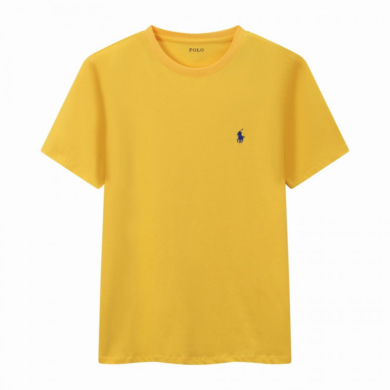 T-shirt homme coton brodé manches courtes décontracté