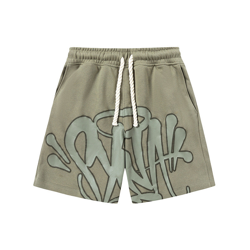 Camiseta americana de hip-hop callejero, camiseta de manga corta holgada con letras de hombre, pantalones cortos informales, conjunto deportivo versátil