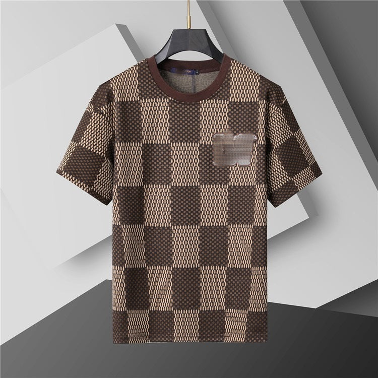 Camiseta de repuesto de algodón de lujo de alta gama transfronteriza, de manga corta de cuello redondo, moda veraniega, dropshipping casual versátil 1