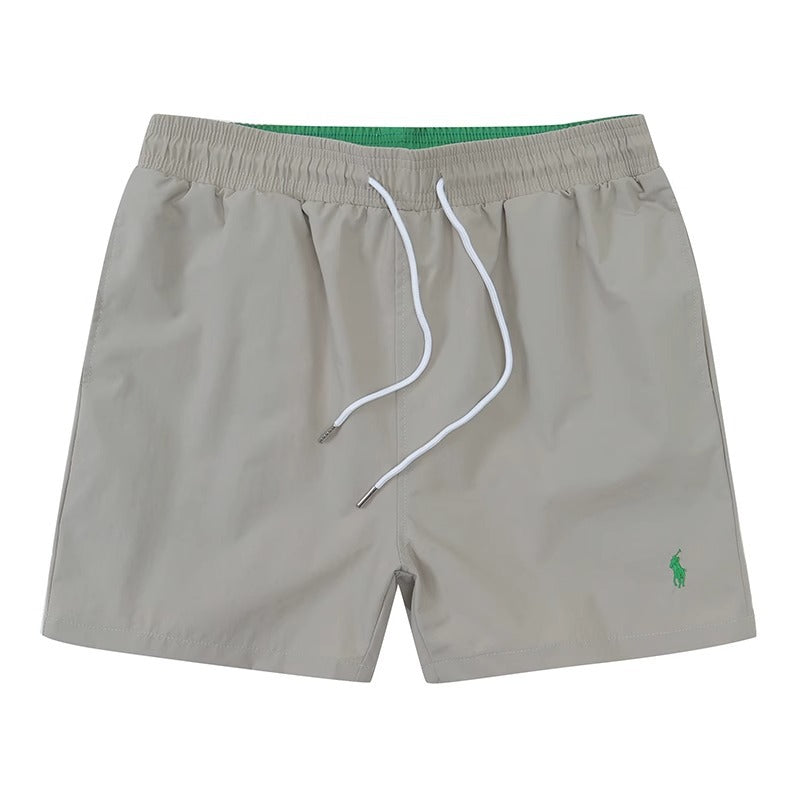 Polo de playa masculino de verano 2026 Shorts surf de tres puntas bordados con cordones Rápido Pantalones deportivos holgados Casual para casa