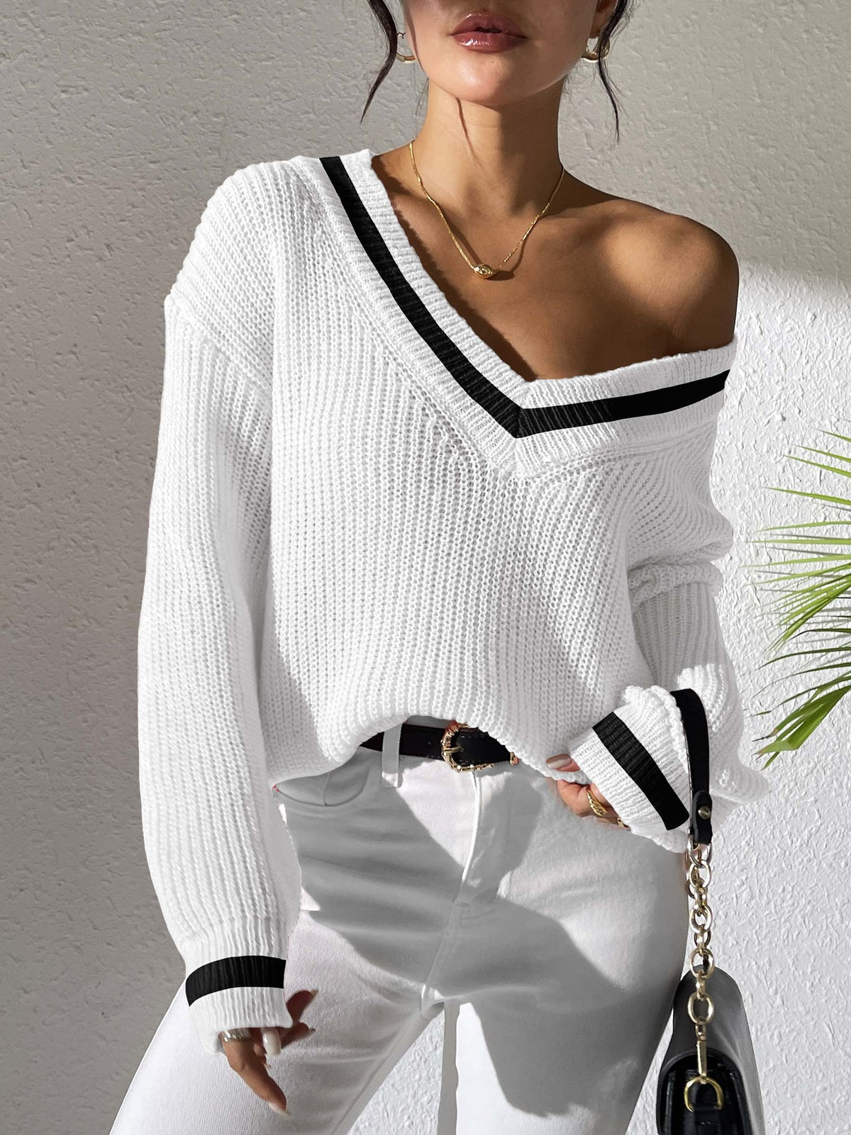 Jersey Mujer CHN | Cuello En V Y Color Combinado