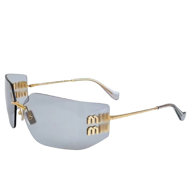 Nuevas gafas de sol sin montura y gafas de sol, estilo celebridad de 54 años, gafas pequeñas retro y elegantes que realzan la cara