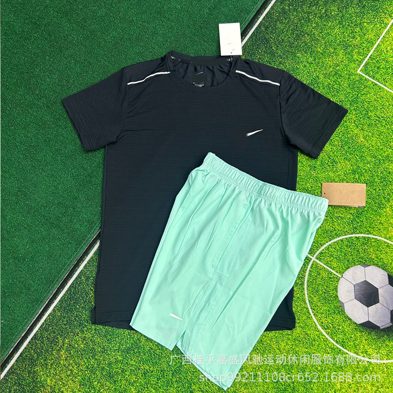 Pantalones cortos deportivos transpirables para hombre, deportes tejidos y transpirables, entrenamiento de atletismo para estudiantes, entrenamiento de atletismo, carrera, fitness, traje de secado rápido para hombres