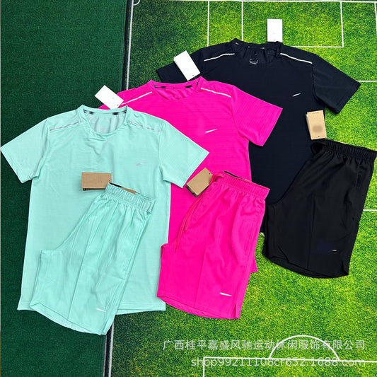 Pantalones cortos deportivos transpirables para hombre, deportes tejidos y transpirables, entrenamiento de atletismo para estudiantes, entrenamiento de atletismo, carrera, fitness, traje de secado rápido para hombres