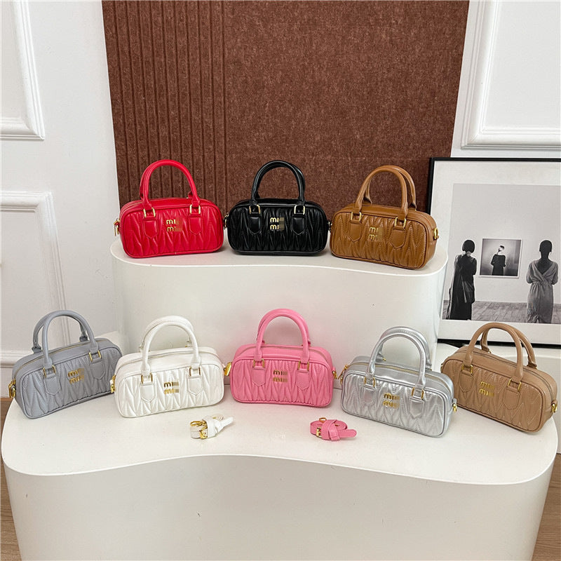 Bolso de bolos de alta gama y de moda cuidadosamente seleccionado, nuevo bolso Boston 2025, bolso cruzado versátil de hombro para mujer