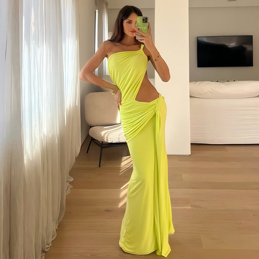 Vestido Largo Plisado Mujer Color Sólido | Verano 2025 | LuxuryMarkt