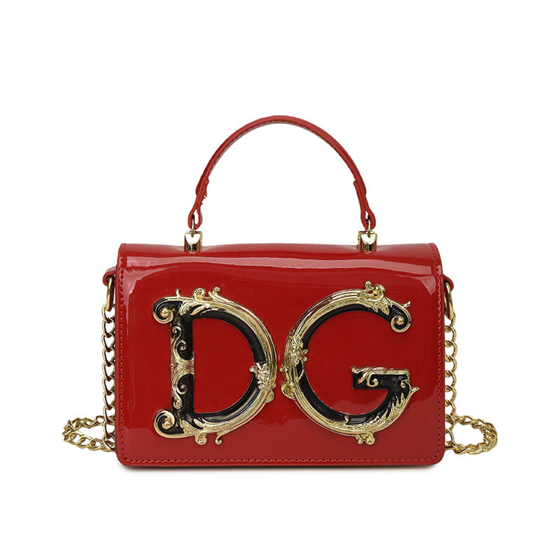 Borsa donna in vernice | Tracolla a catena sera moda versatile | Senza scatola