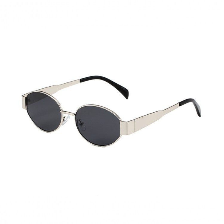 4S235 Gafas de sol de metal de moda europeas y americanas Personalidad vintage Protección UV de montura estrecha Gafas de sol para conducir al aire libre