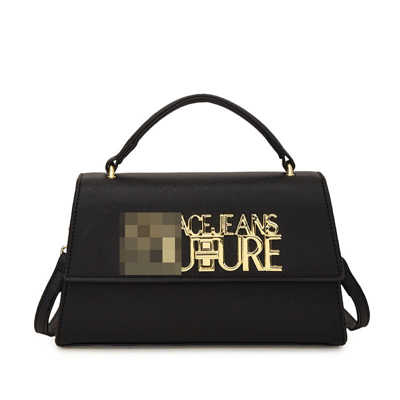 Moda de moda, con textura moderna, bolso cuadrado pequeño para mujer, bolsa de hombro con cadena de gran capacidad, bolso sencillo con letras extranjeras versátil
