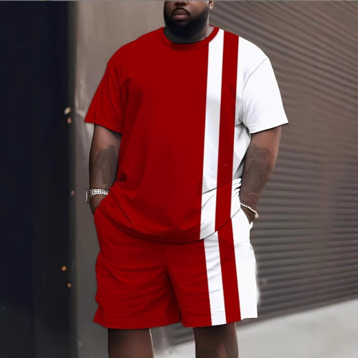 Conjunto casual de hip-hop casual de verano con impresión digital 3D de Amazon de Amazon lleva pantalones cortos de cuello redondo y manga corta sueltos
