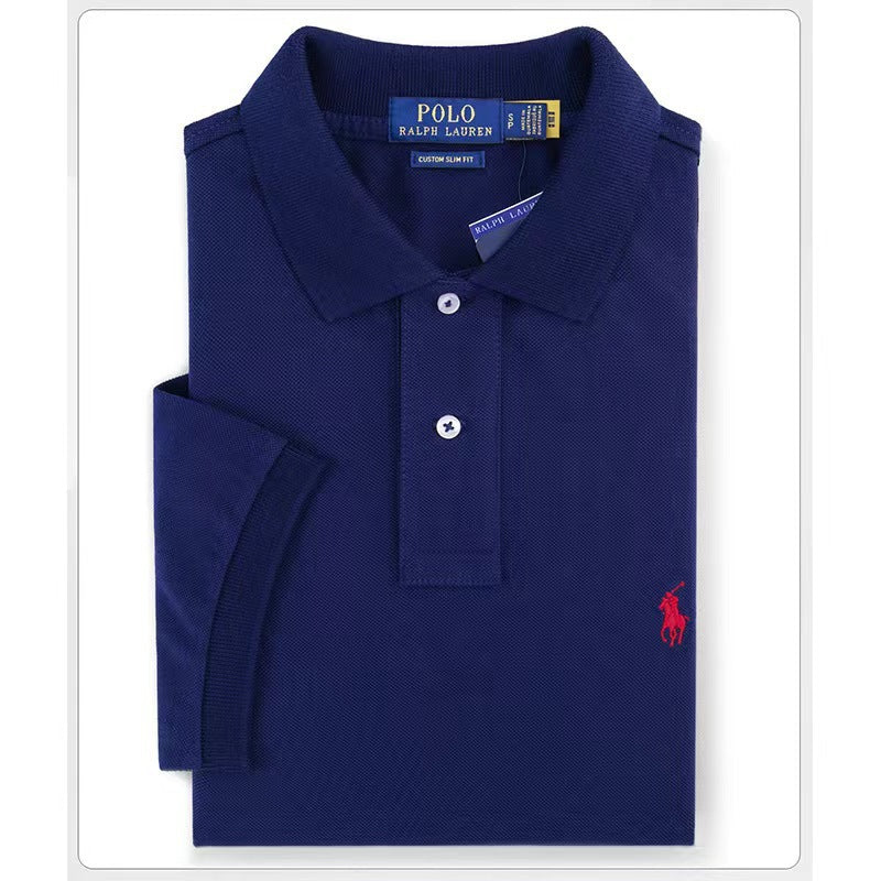 Polo Manga Corta Bordado Poni Hombre | Verano Solapa Casual