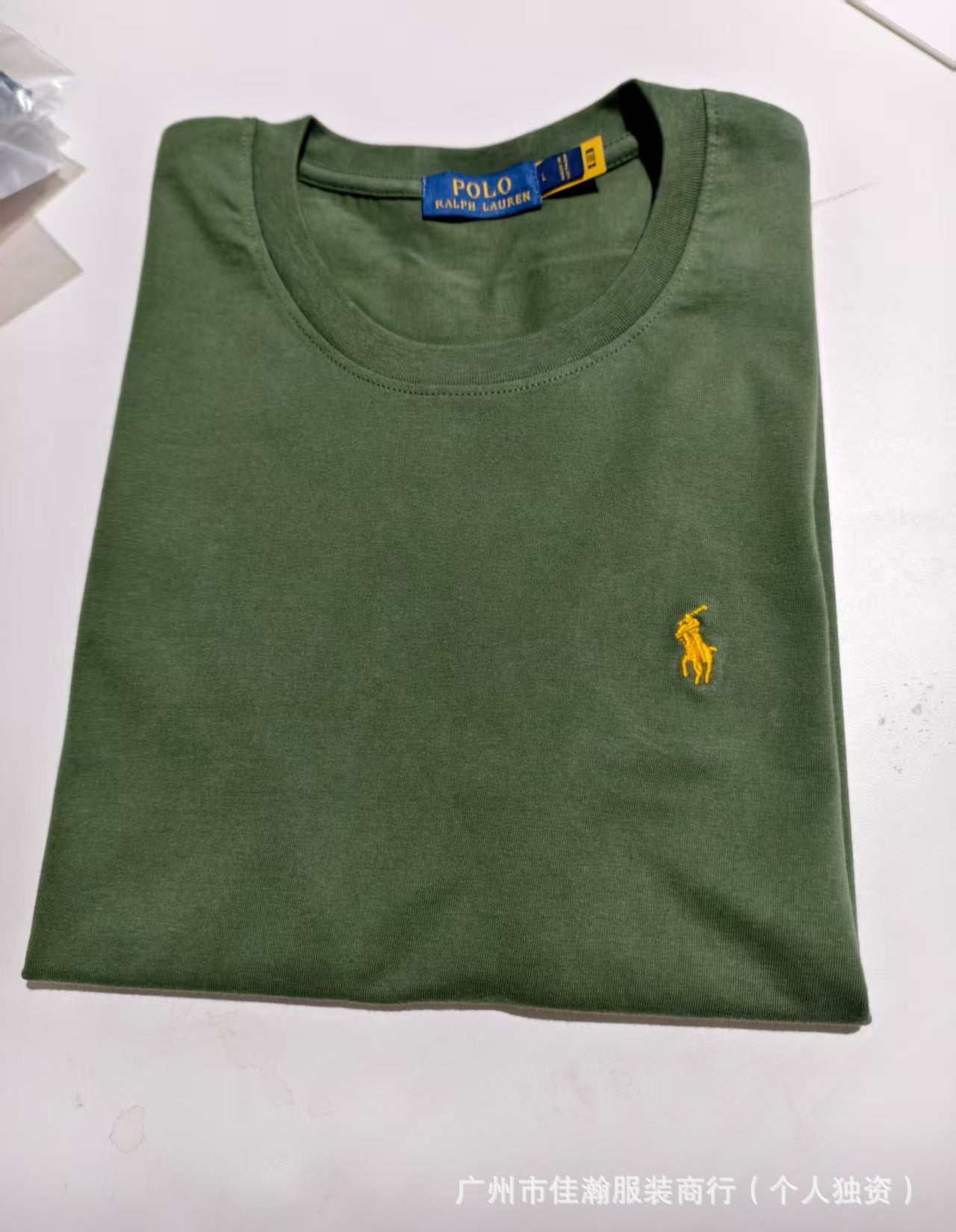 Comercio exterior transfronterizo, camiseta de verano bordada con cuello redondo, camisa base unisex de algodón de manga media, camiseta versátil de manga corta