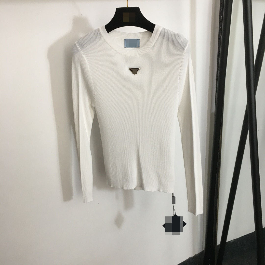 Strick-T-Shirt P | Buchstaben auf der Brust