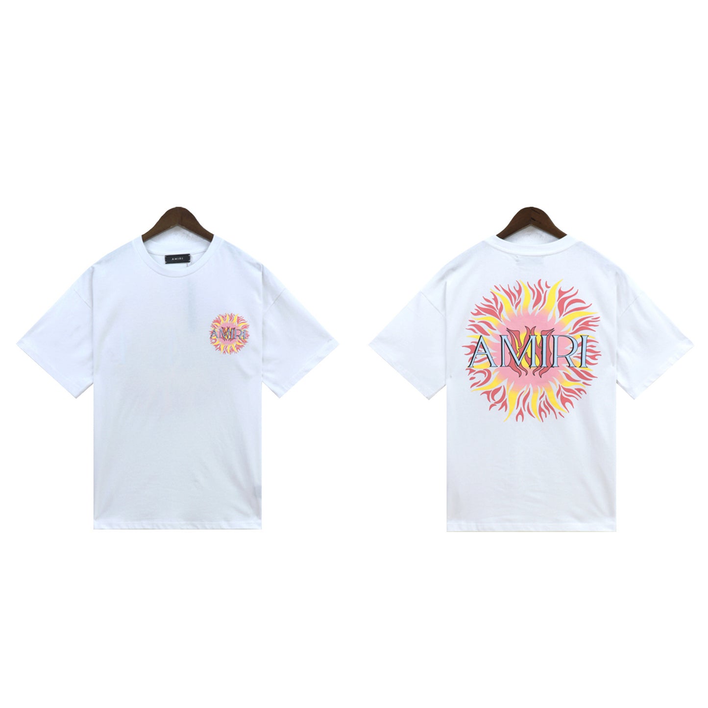 2024 Verano 2024 AM1R1 ICON Letter Totem Letter Totem Pattern Coconut Tree T-shirt Unisex