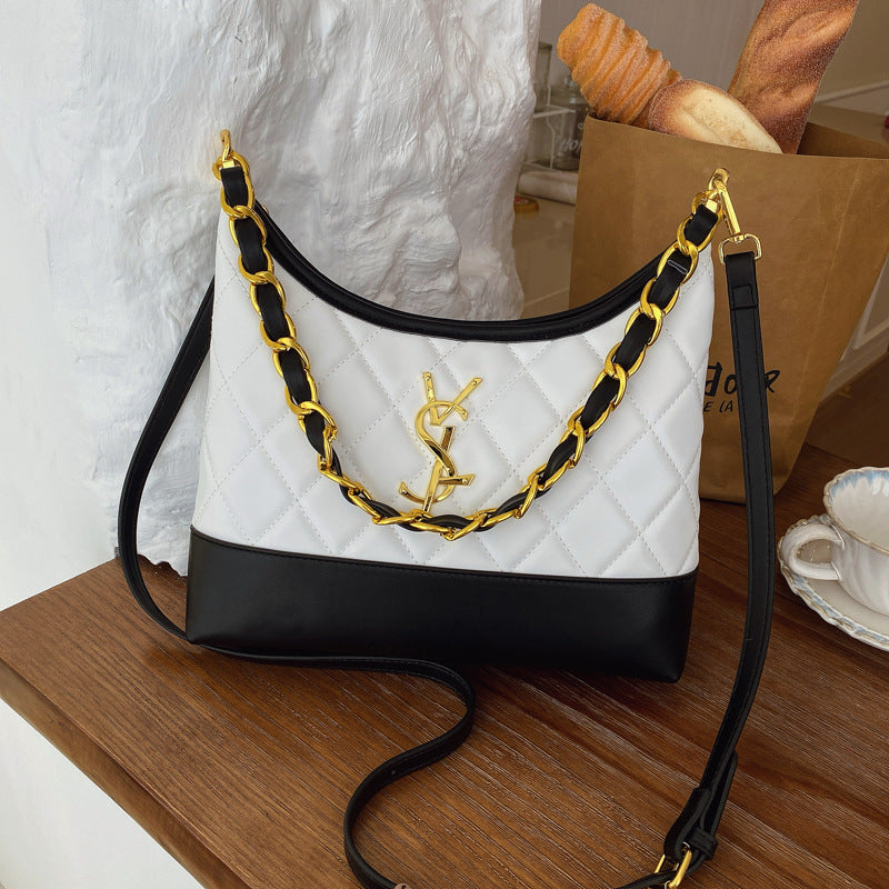 Bolso ligero de lujo estilo Chanel para mujer, nuevo bolso de 2025 con cadena de bordado con diamantes y un solo hombro para salidas y bandolera