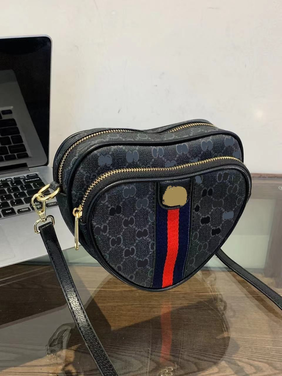 Borsa a tracolla a cuore set 2 pezzi donna | Senza scatola