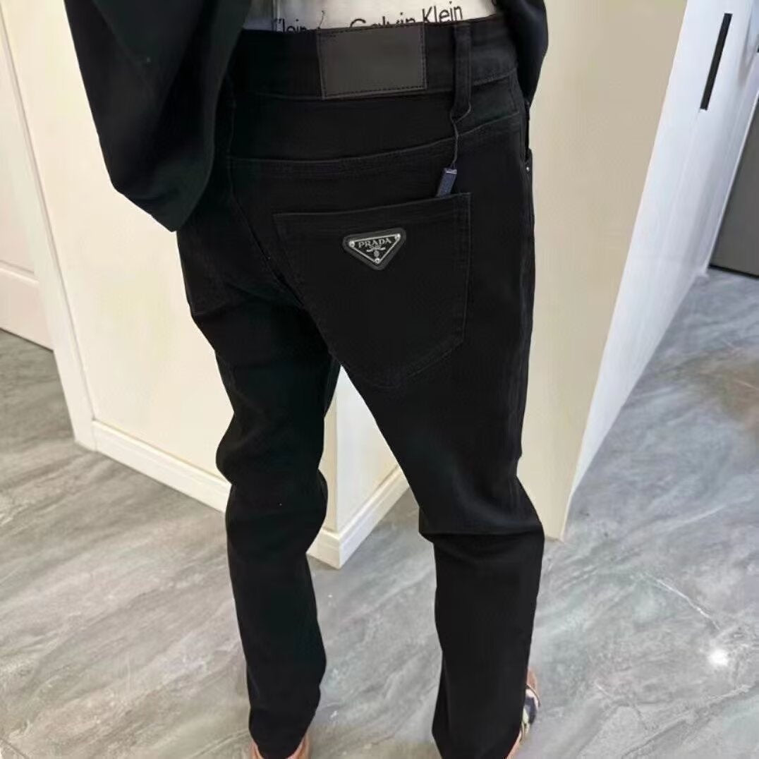 PRADA Pantalones Negros Ajustados Hombre