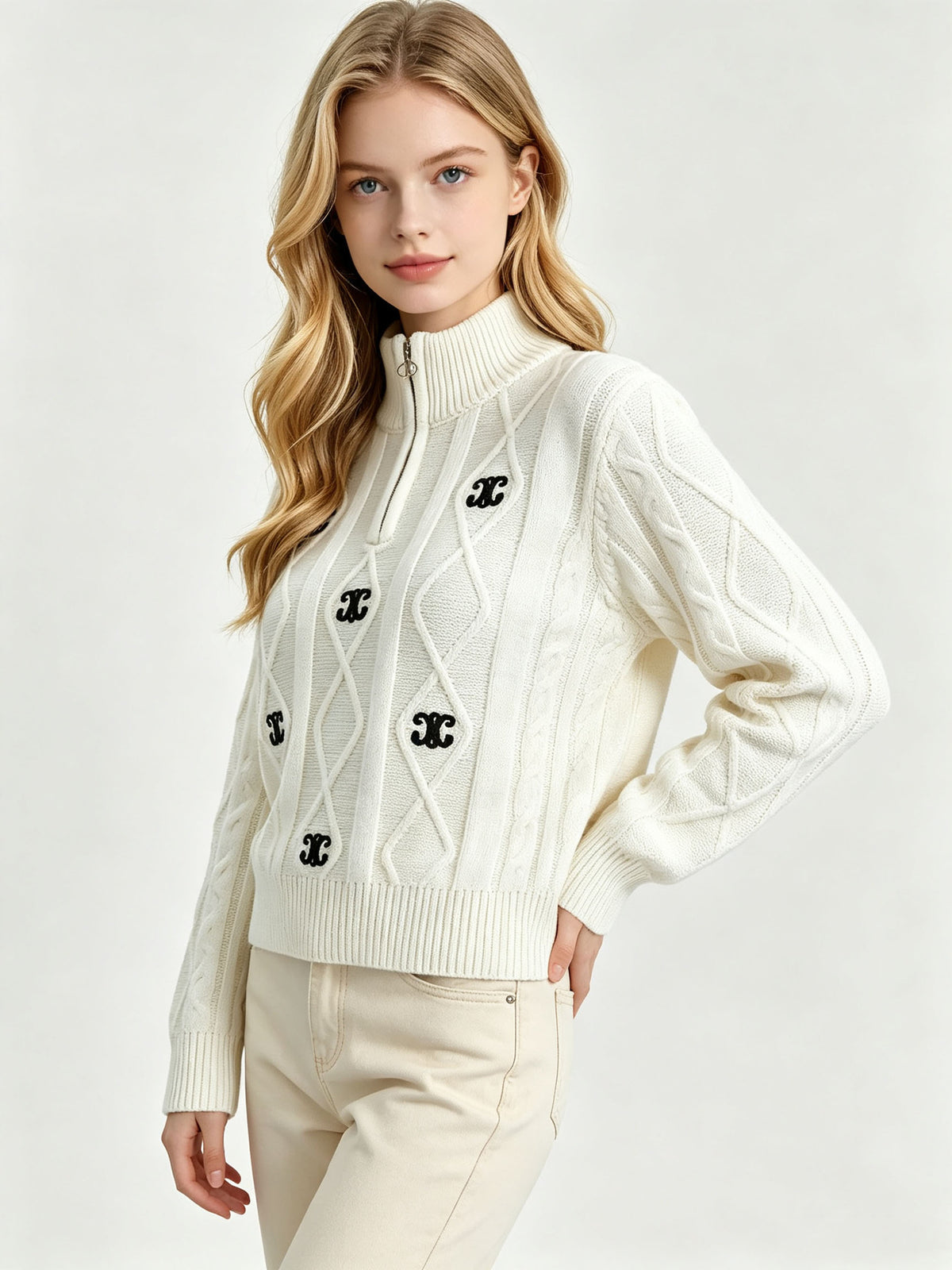 Women's CE Sweater | High Neck and Half Zip
