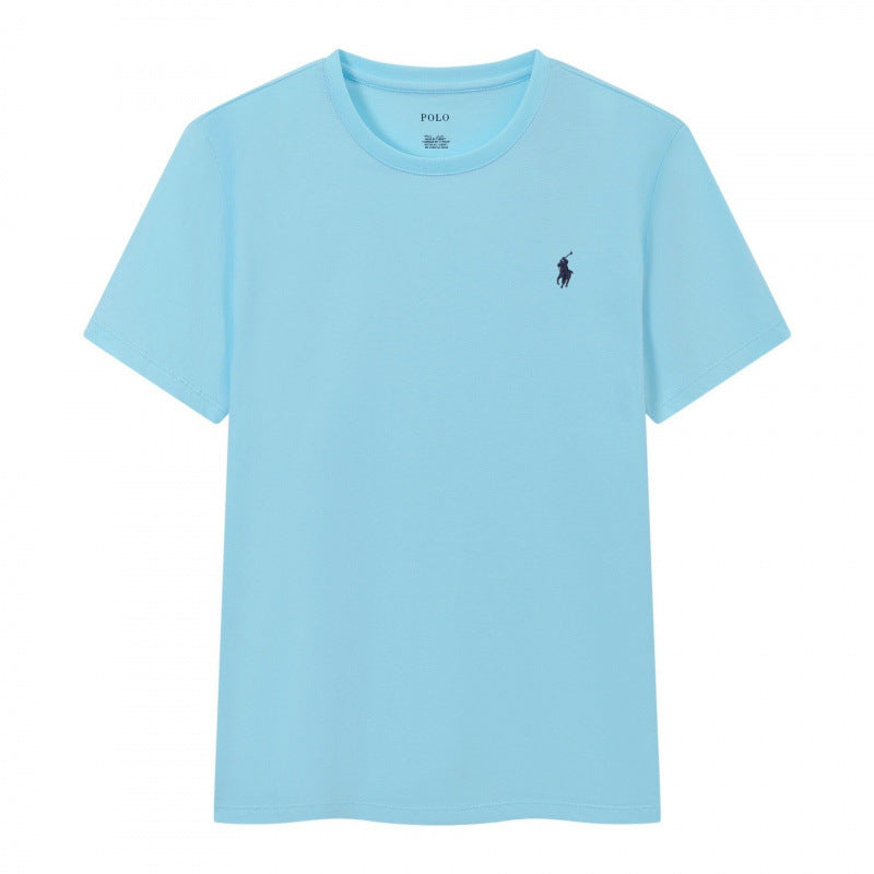 T-shirt homme coton brodé manches courtes décontracté