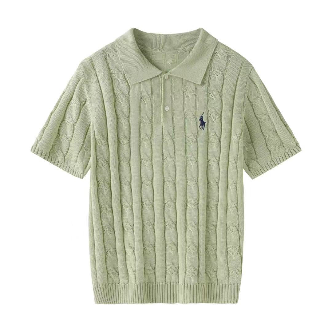 L Polo de manga corta bordado de punto trenzado y en todo rugoso para hombres y mujeres, verano, talla 48, 100, 90 piezas, 05-05-2026
