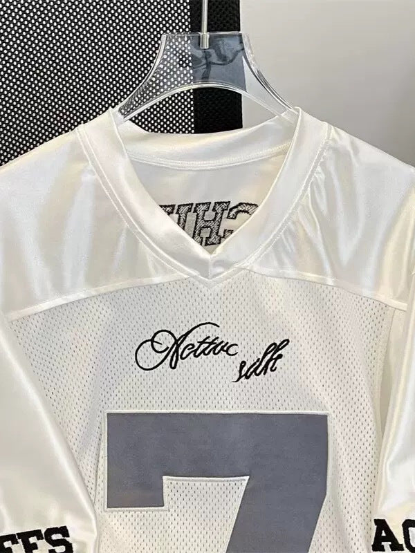 Camiseta Malla Bordada Manga Corta Deportiva Unisex | Secado Rápido