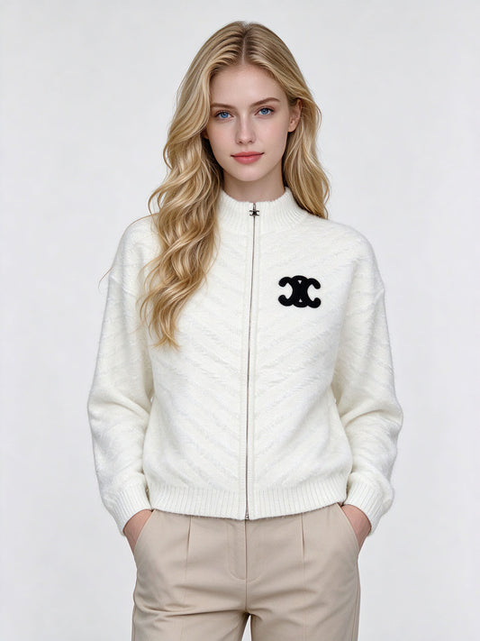 Women's CE Knit Cardigan | White and Casual Style