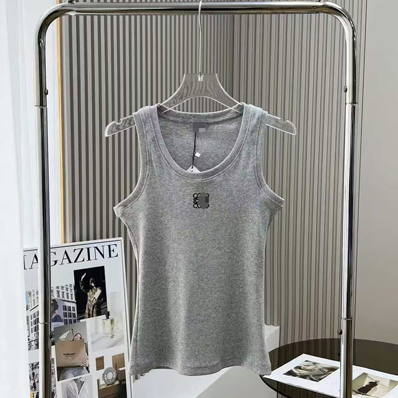 Women's Ribbed T-Shirt LO | Embroidered Cotton